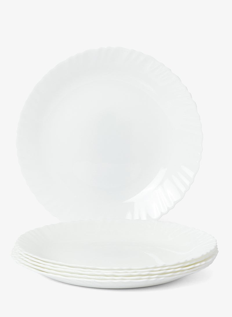 ايست من نون طقم أطباق عشاء كبيرة 10 بوصة مجموعة من 6، أطباق زجاجية بيضاء خفيفة الوزن، آمنة في غسالة الصحون والميكروويف - Image 1